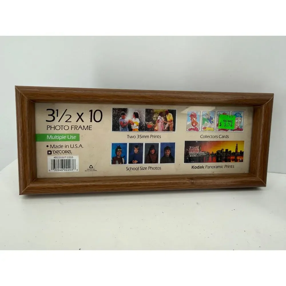 Wood Picture Frame Lot 3.5x10 Panoramic 4x6 Silver Accent Tabletop Decor